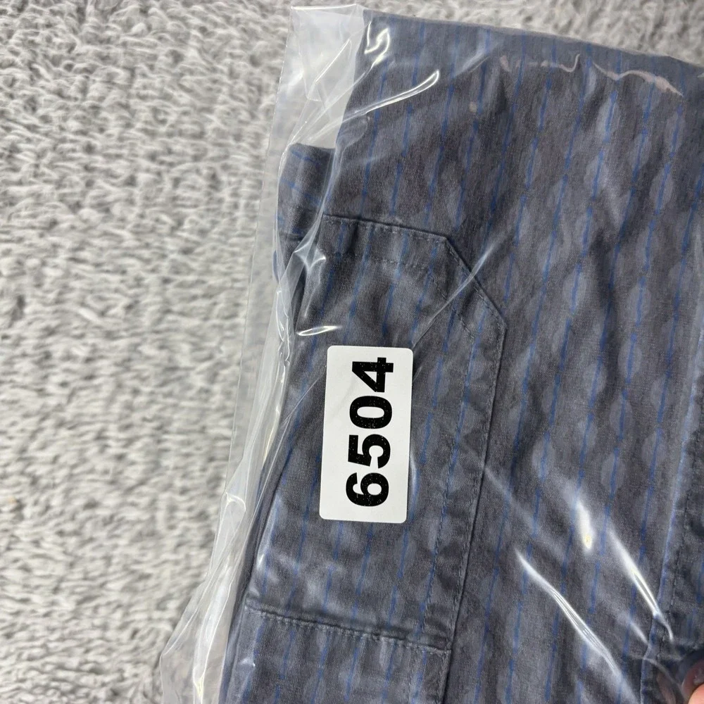 Voyager Pattern Shirt Mens Medium Blue Button Down Short Sleeve